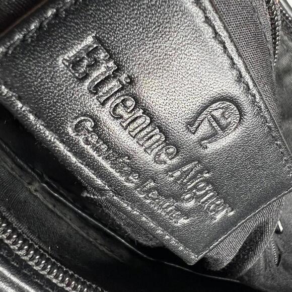 Vintage Etienne Aigner Black Leather Shoulder Bag Purse Gold Hardware Classic - Picture 9 of 11